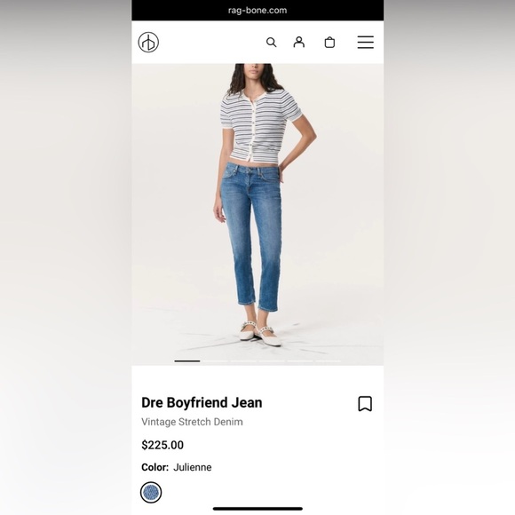 EUC RAG&BONE Dre Low Rise Slim Boyfriend women’s jeans in Julienne color size 28 - Picture 11 of 12